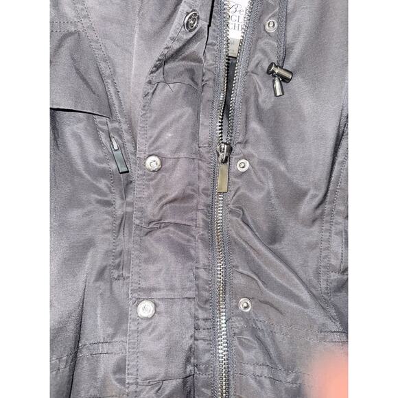 Belle Badgley Mischka Women's Medium Parka Jacket Black Leopard Faux Fur Hood - Picture 16 of 16